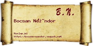 Bocsan Nándor névjegykártya