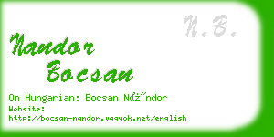 nandor bocsan business card